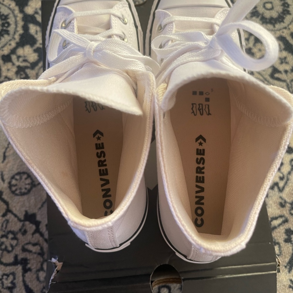 White platform high converse size 8.5 - Picture 4 of 6